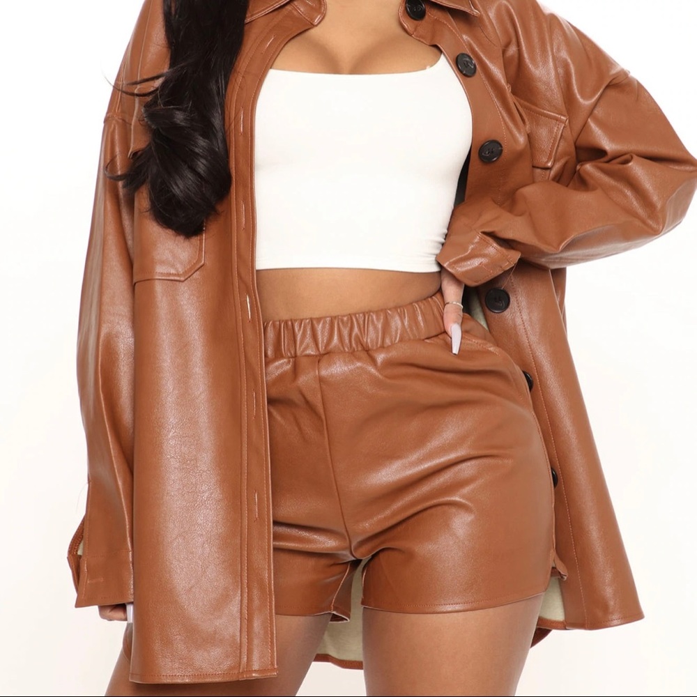 SOLD! Faux Leather Short Set